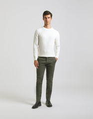Pantaloni chino in cotone|Colore:Verde scuro