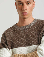Maglia girocollo colorblock
