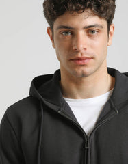 Hooded sweatshirt with zip