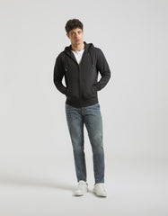 Hooded sweatshirt with zip