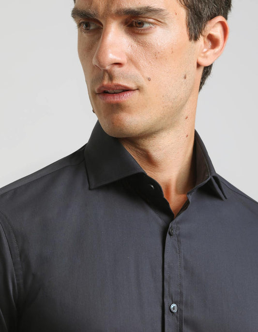 Camicia tinta unita in cotone
