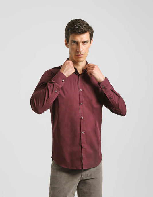 Camicia tinta unita in cotone