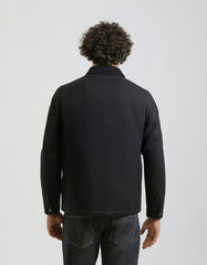 Cotton jacket with velvet collar