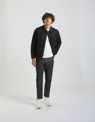 Cotton jacket with velvet collar