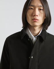 Cotton jacket with velvet collar