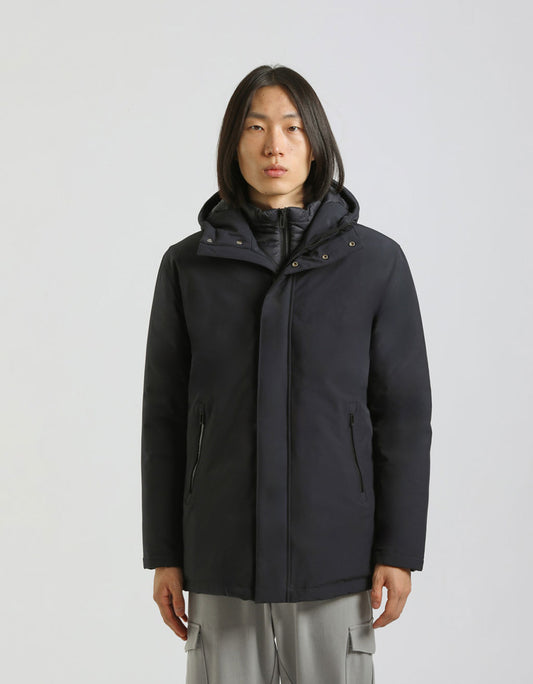 Long jacket with hood