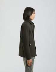 Cotton jacket with velvet collar