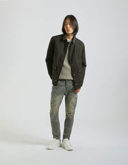 Cotton jacket with velvet collar