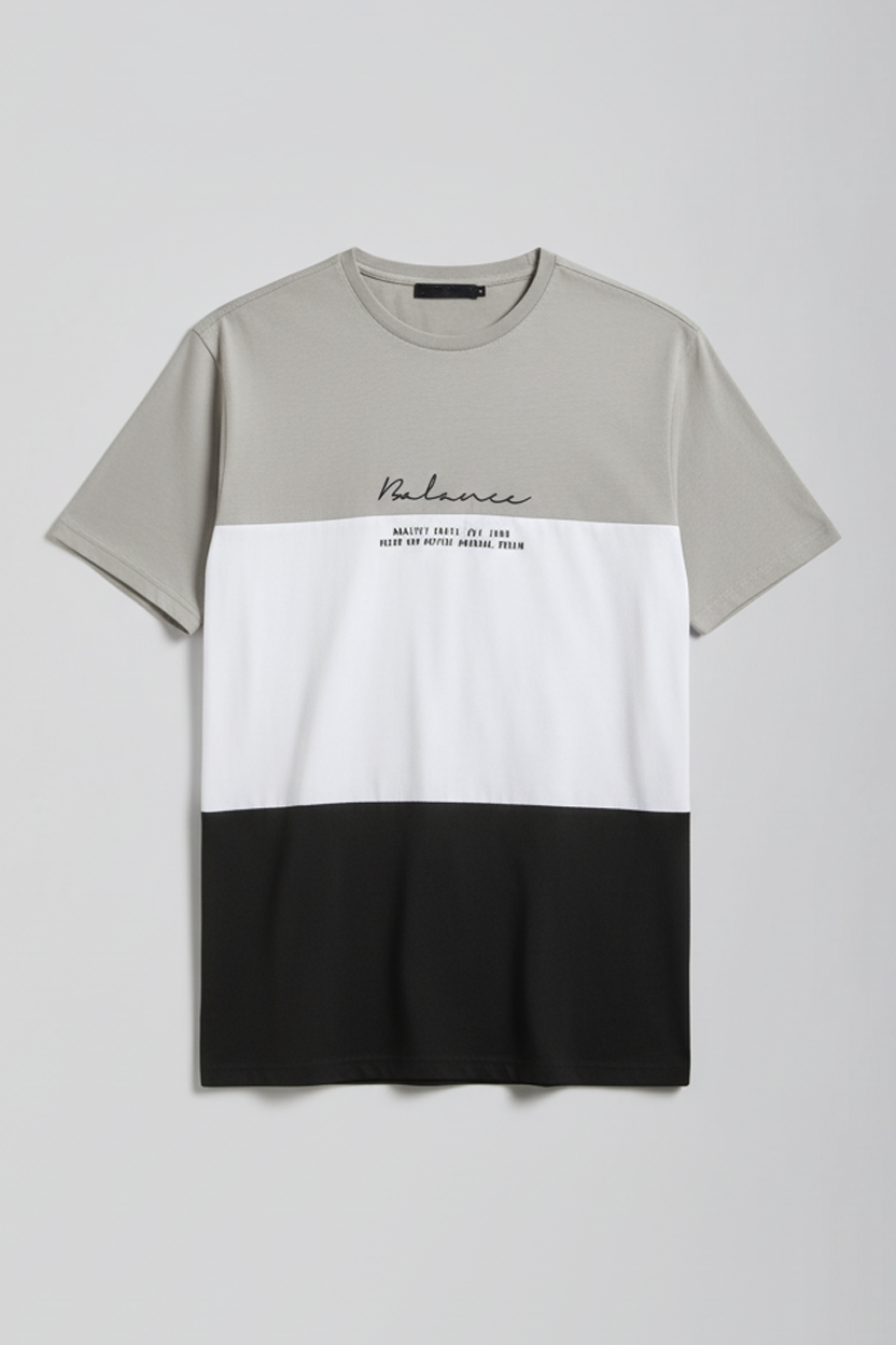 T-shirt colorblock|Colore:Grigio medio