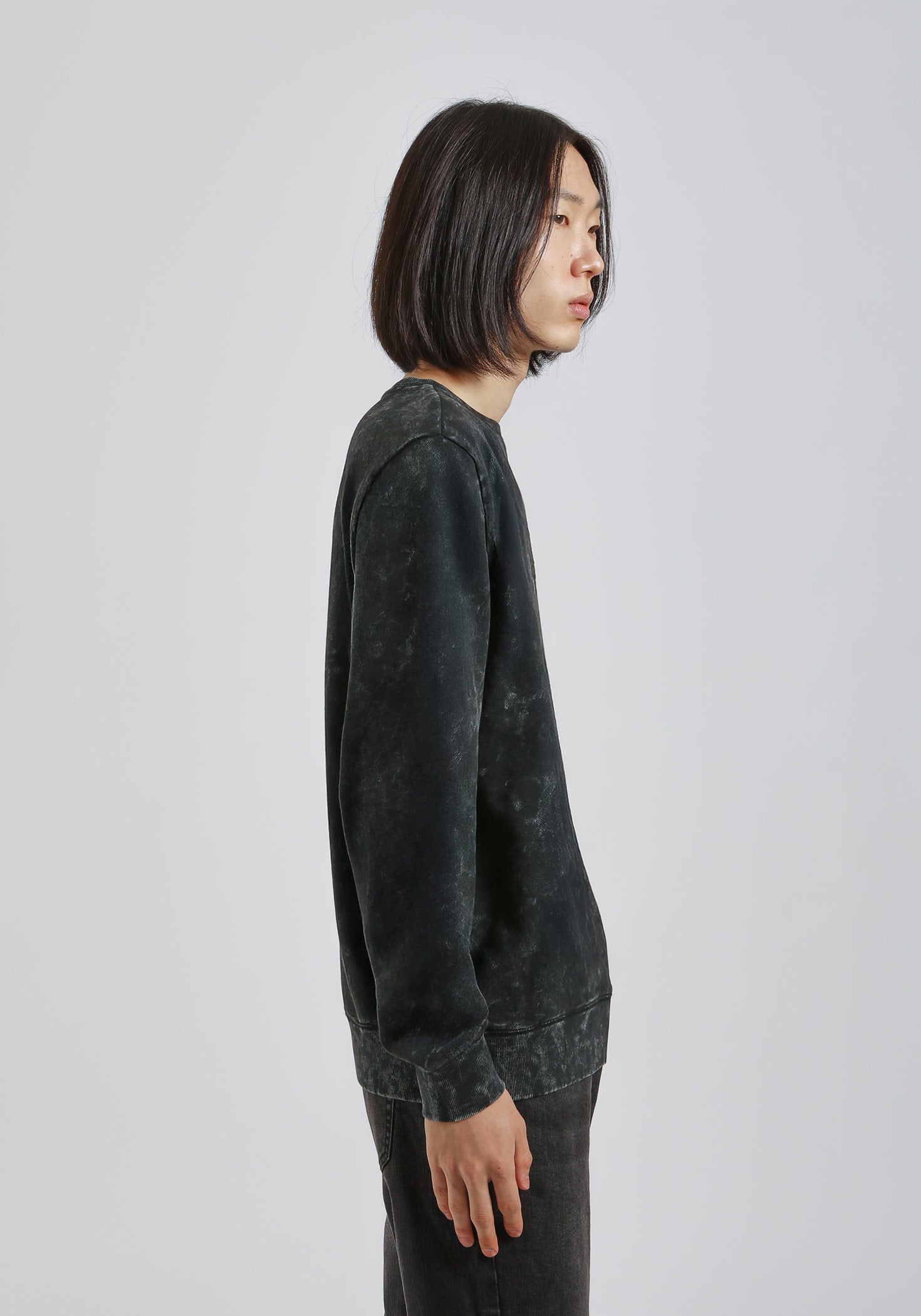 Felpa girocollo con stampa|Colore:Nero