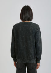 Felpa girocollo con stampa|Colore:Nero