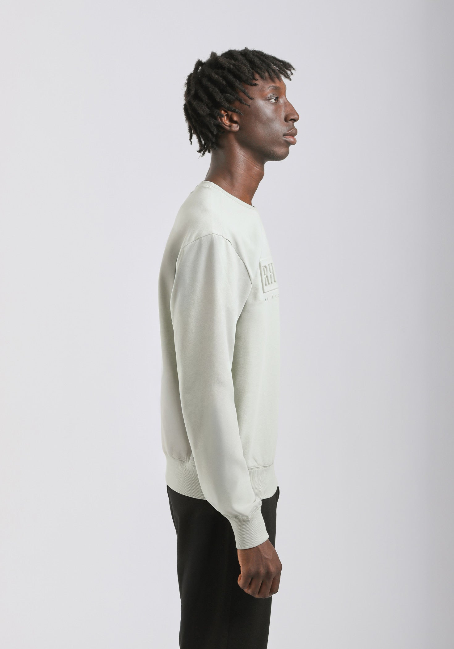 Felpa girocollo stampa a rilievo|Colore:Verde