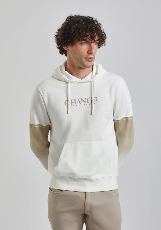 Felpa con cappuccio con stampa|Colore:Off white