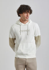 Felpa con cappuccio con stampa|Colore:Off white