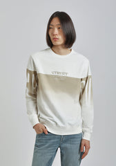 Felpa girocollo con stampa|Colore:Off white