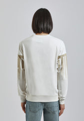 Felpa girocollo con stampa|Colore:Off white