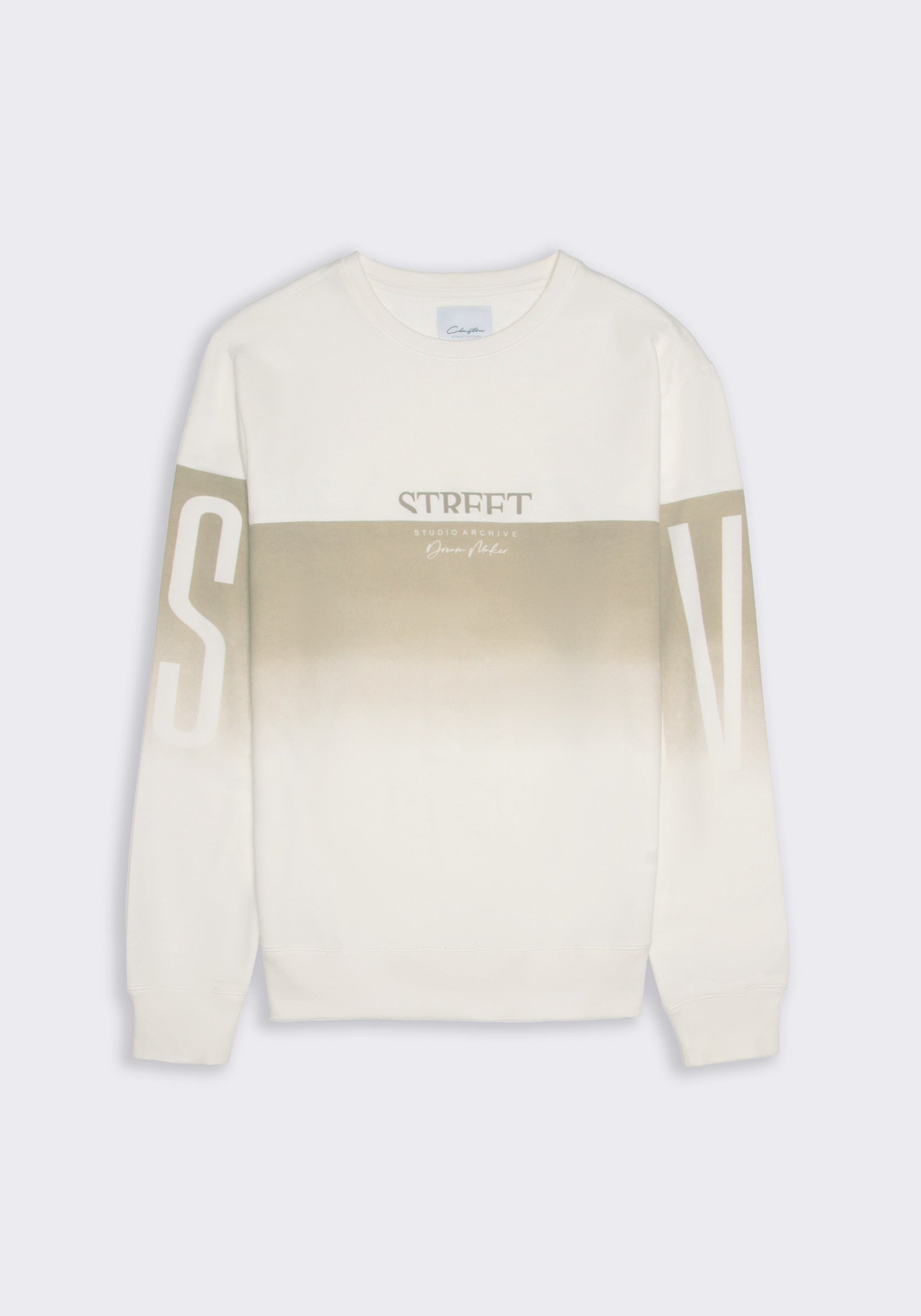 Felpa girocollo con stampa|Colore:Off white