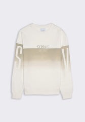 Felpa girocollo con stampa|Colore:Off white