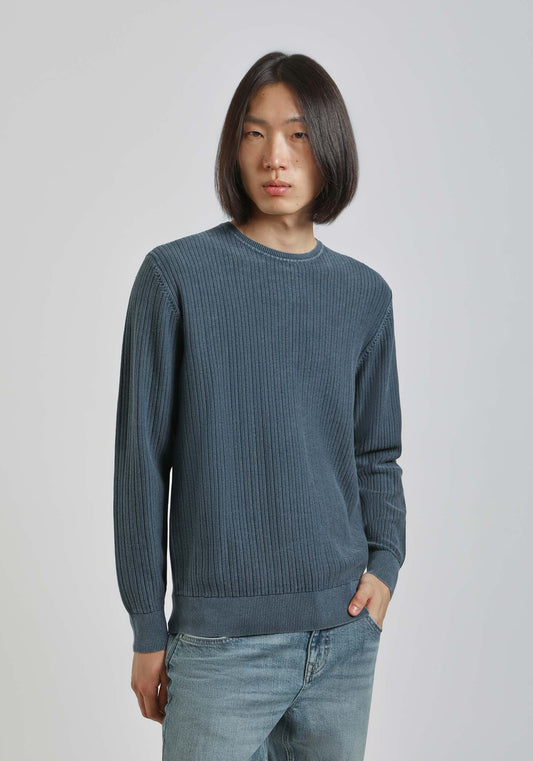 Maglia girocollo 100% cotone|Colore:Denim