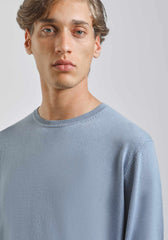 Maglia girocollo tinta unita|Colore:Ciano