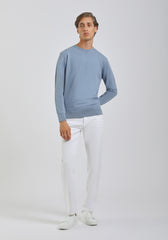 Maglia girocollo tinta unita|Colore:Ciano