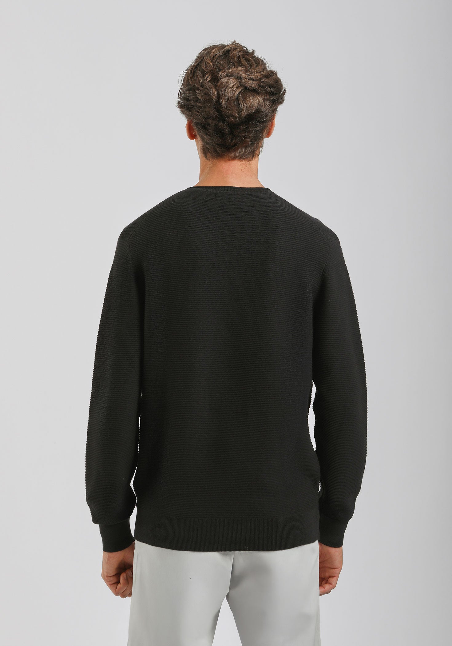 Maglia girocollo strutturato|Colore:Nero