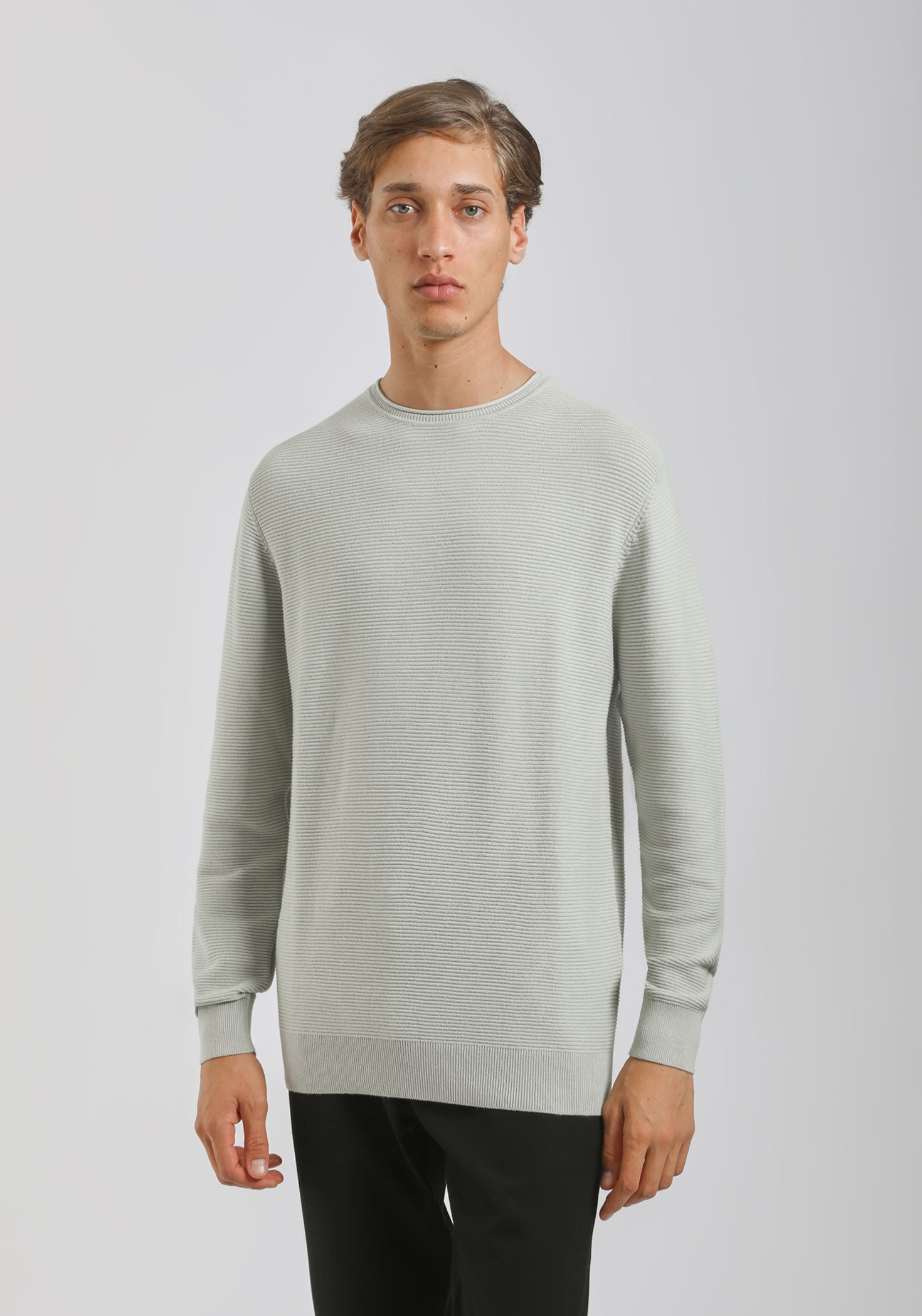 Maglia girocollo strutturato|Colore:Verde