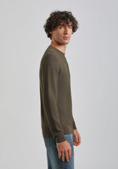 Maglia girocollo strutturato|Colore:Verde scuro