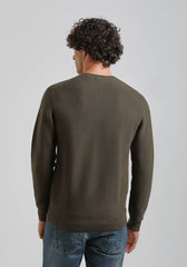 Maglia girocollo strutturato|Colore:Verde scuro