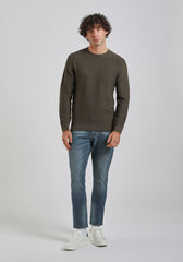 Maglia girocollo strutturato|Colore:Verde scuro