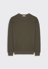 Maglia girocollo strutturato|Colore:Verde scuro