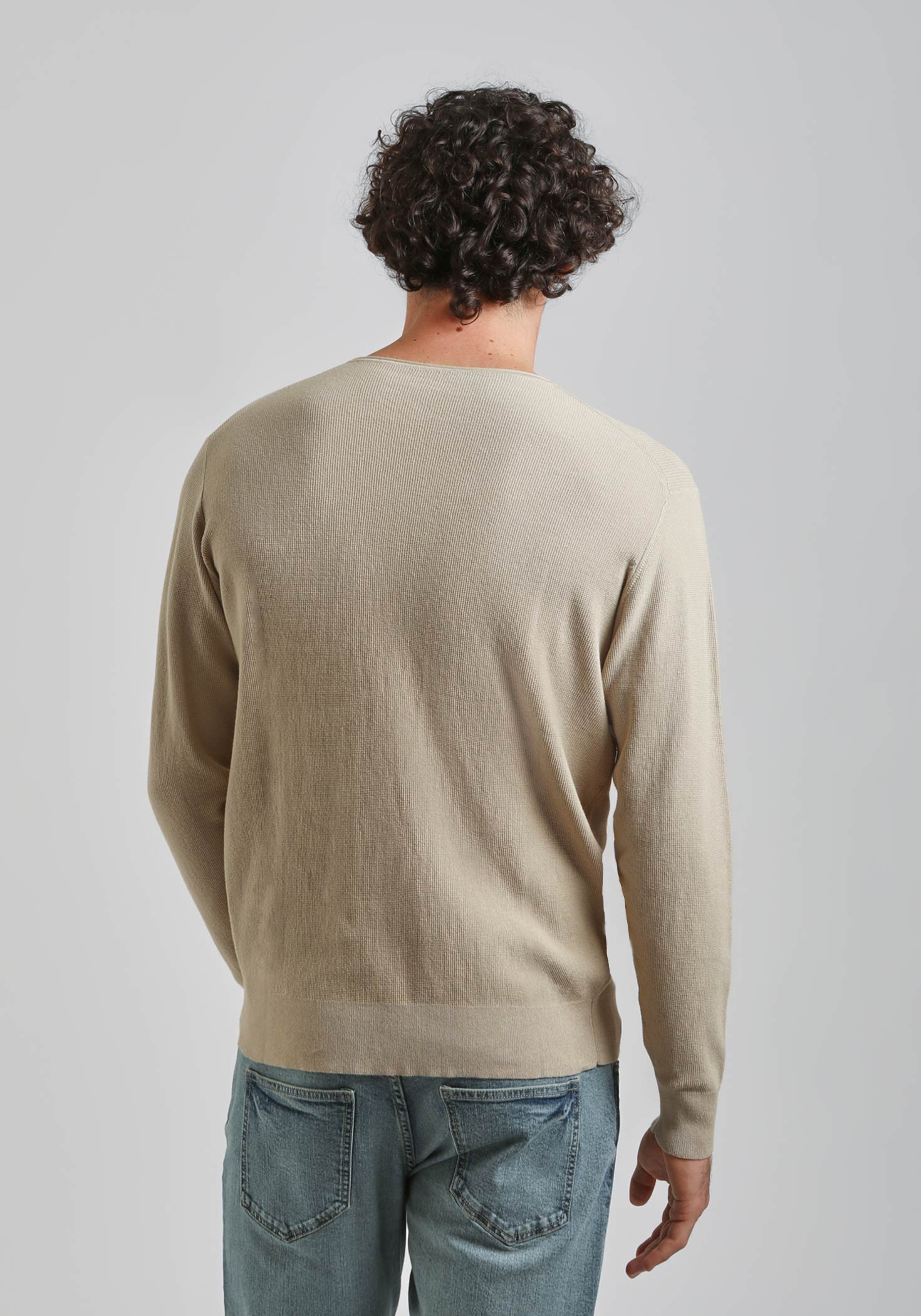 Maglia girocollo strutturato|Colore:Beige