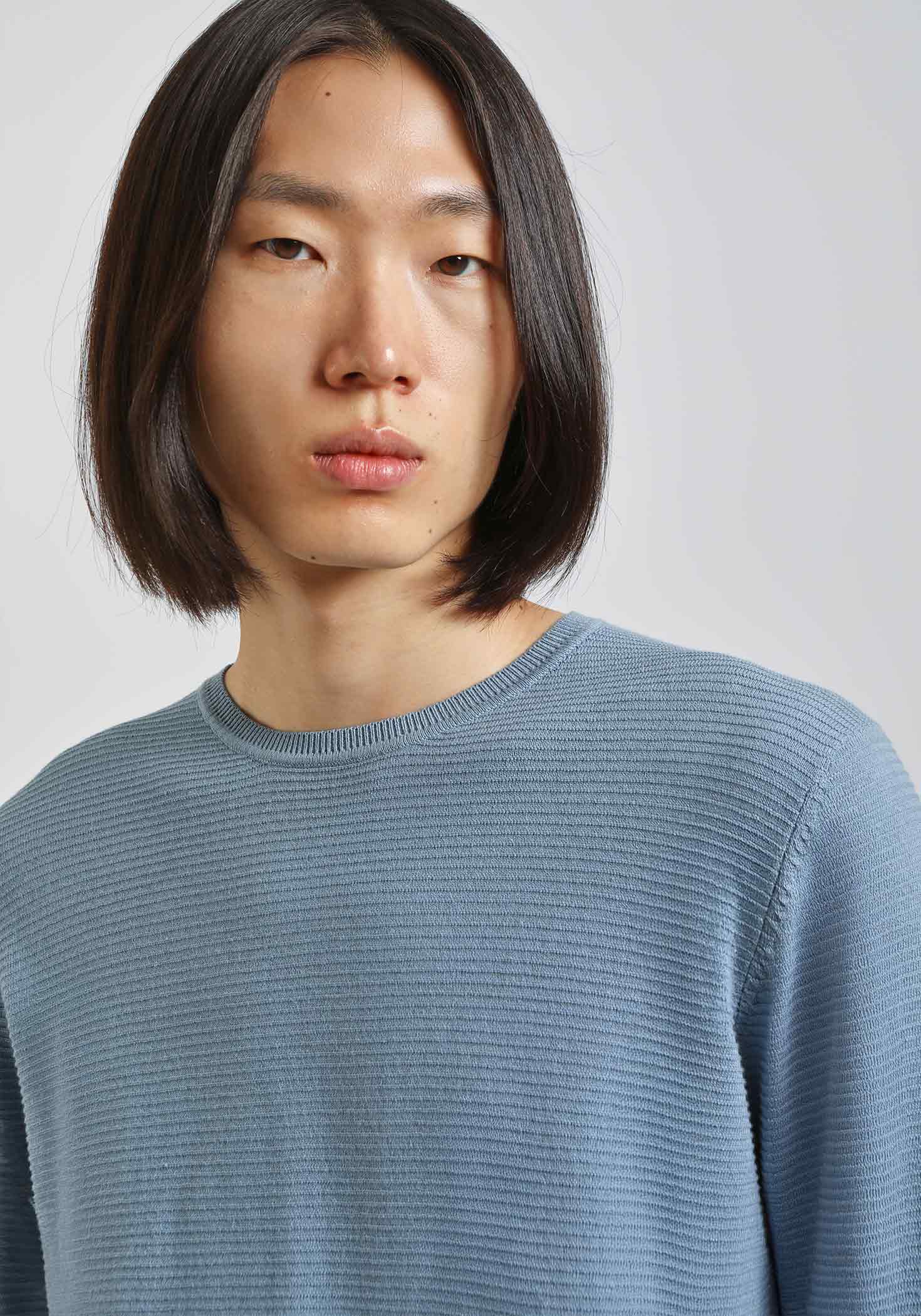 Maglia girocollo in cotone|Colore:Ciano