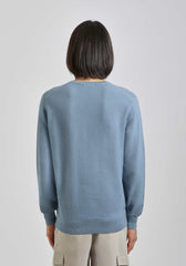 Maglia girocollo in cotone|Colore:Ciano