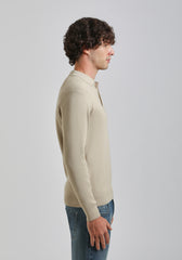 Polo manica lunga con bottoni|Colore:Beige