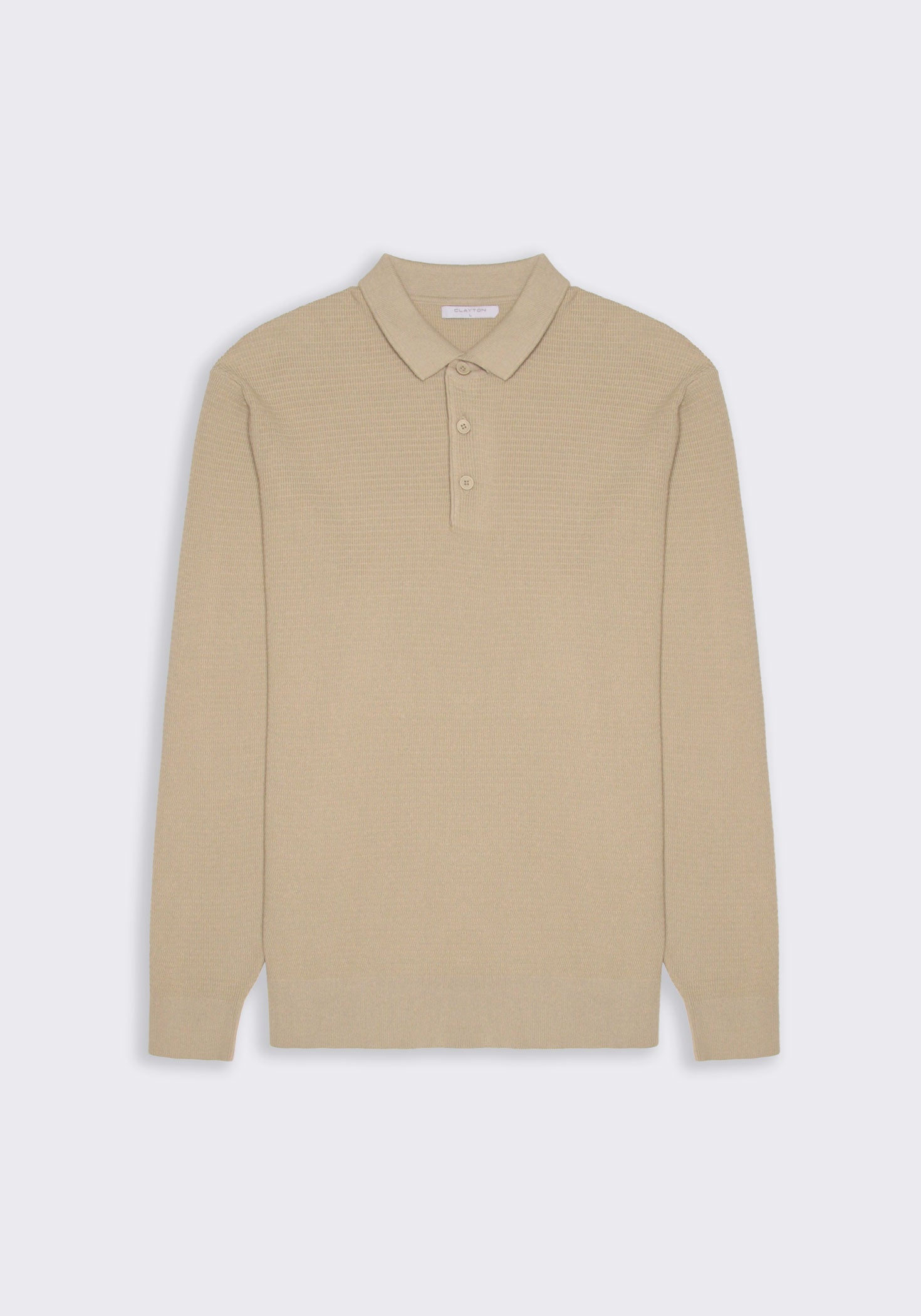 Polo manica lunga con bottoni|Colore:Beige