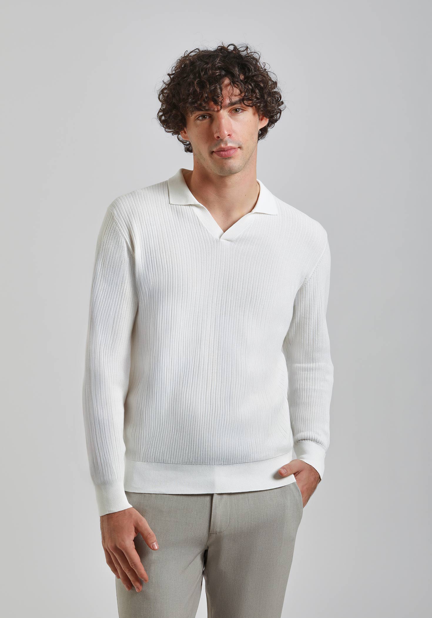 Polo manica lunga|Colore:Ecrù