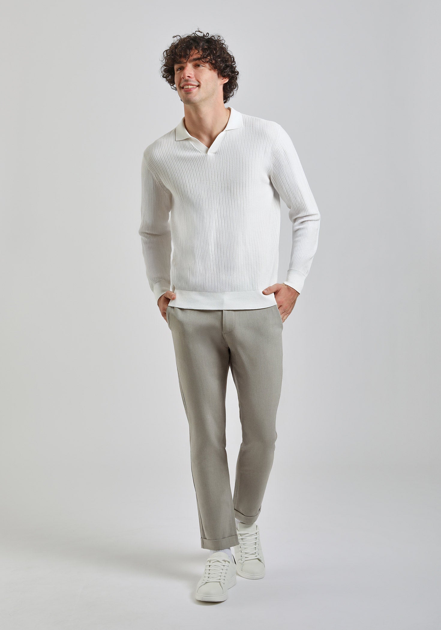 Polo manica lunga|Colore:Ecrù