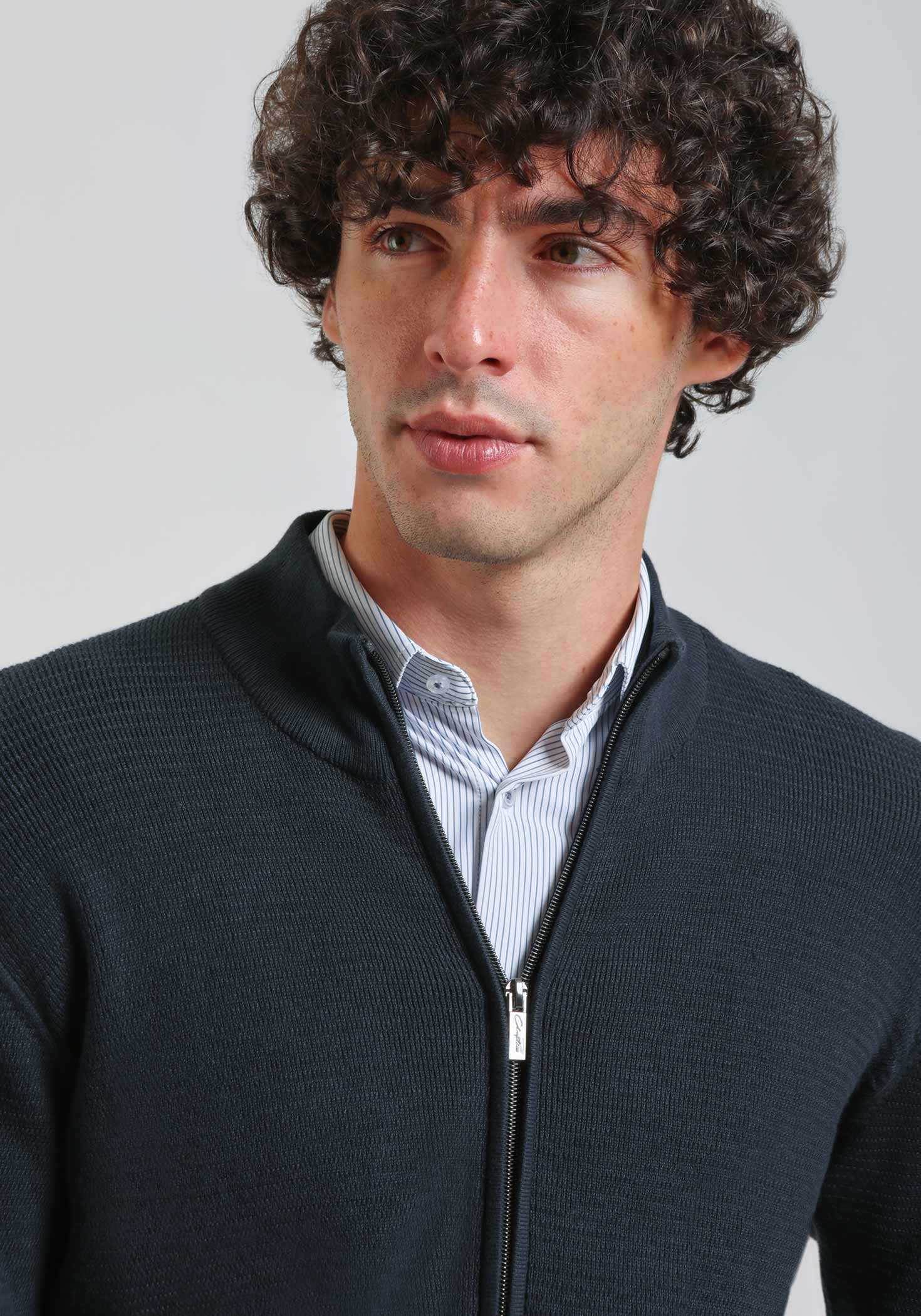 Cardigan con zip|Colore:Avion
