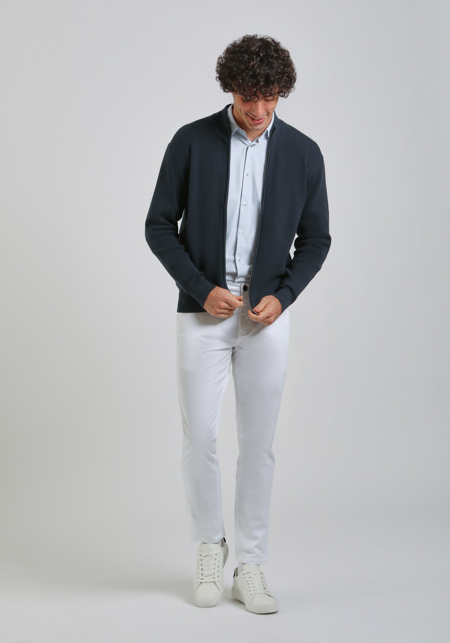 Cardigan con zip|Colore:Avion