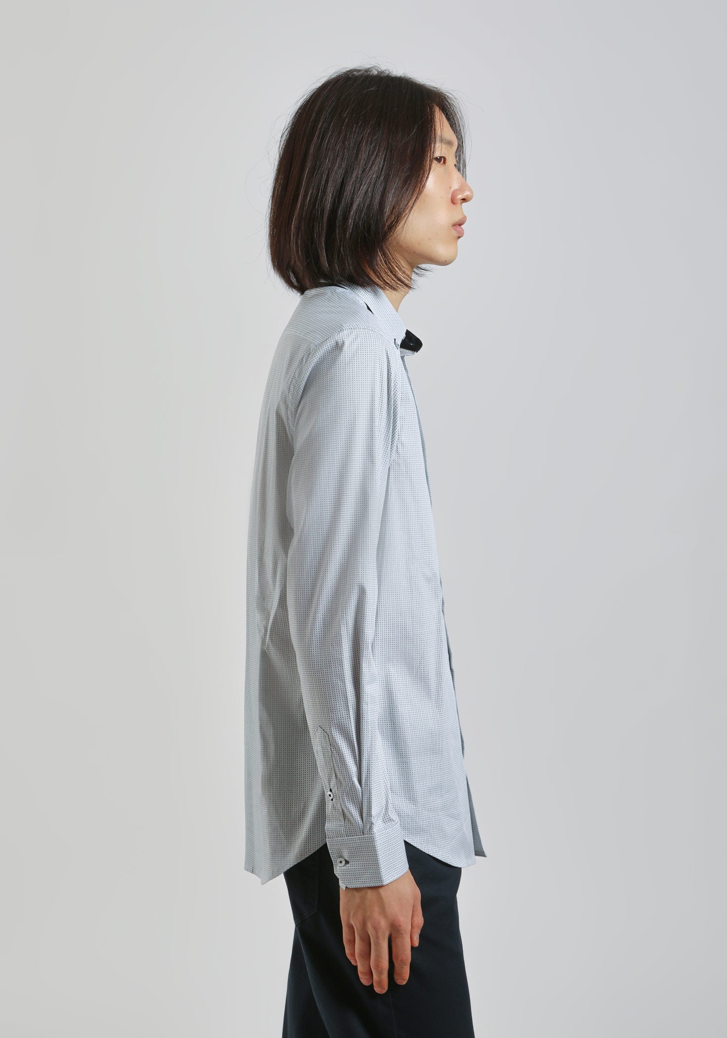 Camicia in cotone con microfantasia|Colore:Blue