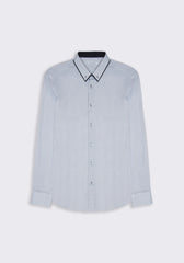Camicia in cotone con microfantasia|Colore:Blue