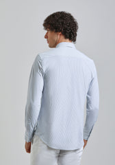 Camicia manica lunga a righe|Colore:Azzurro