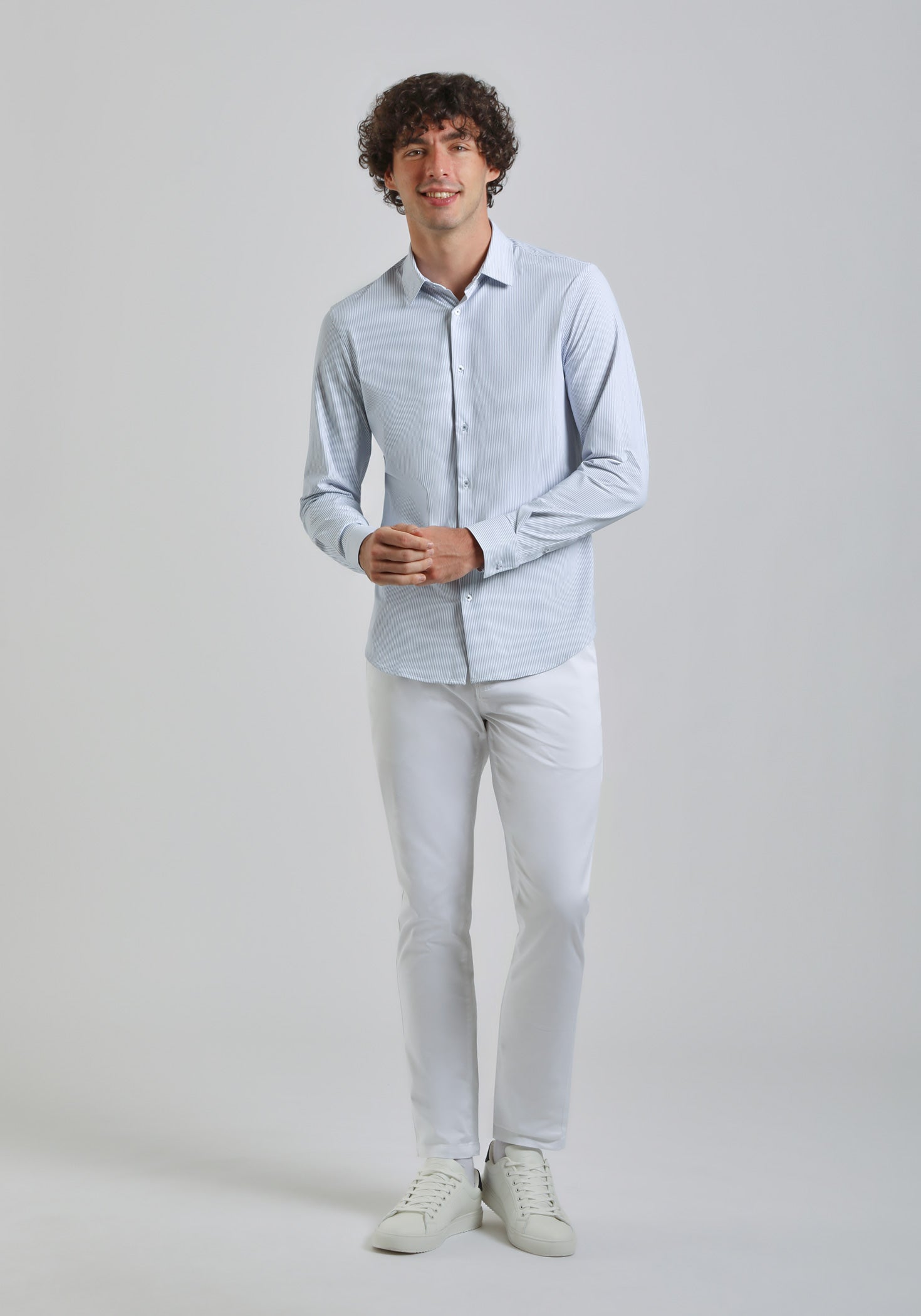 Pantaloni chino in cotone|Colore:Bianco