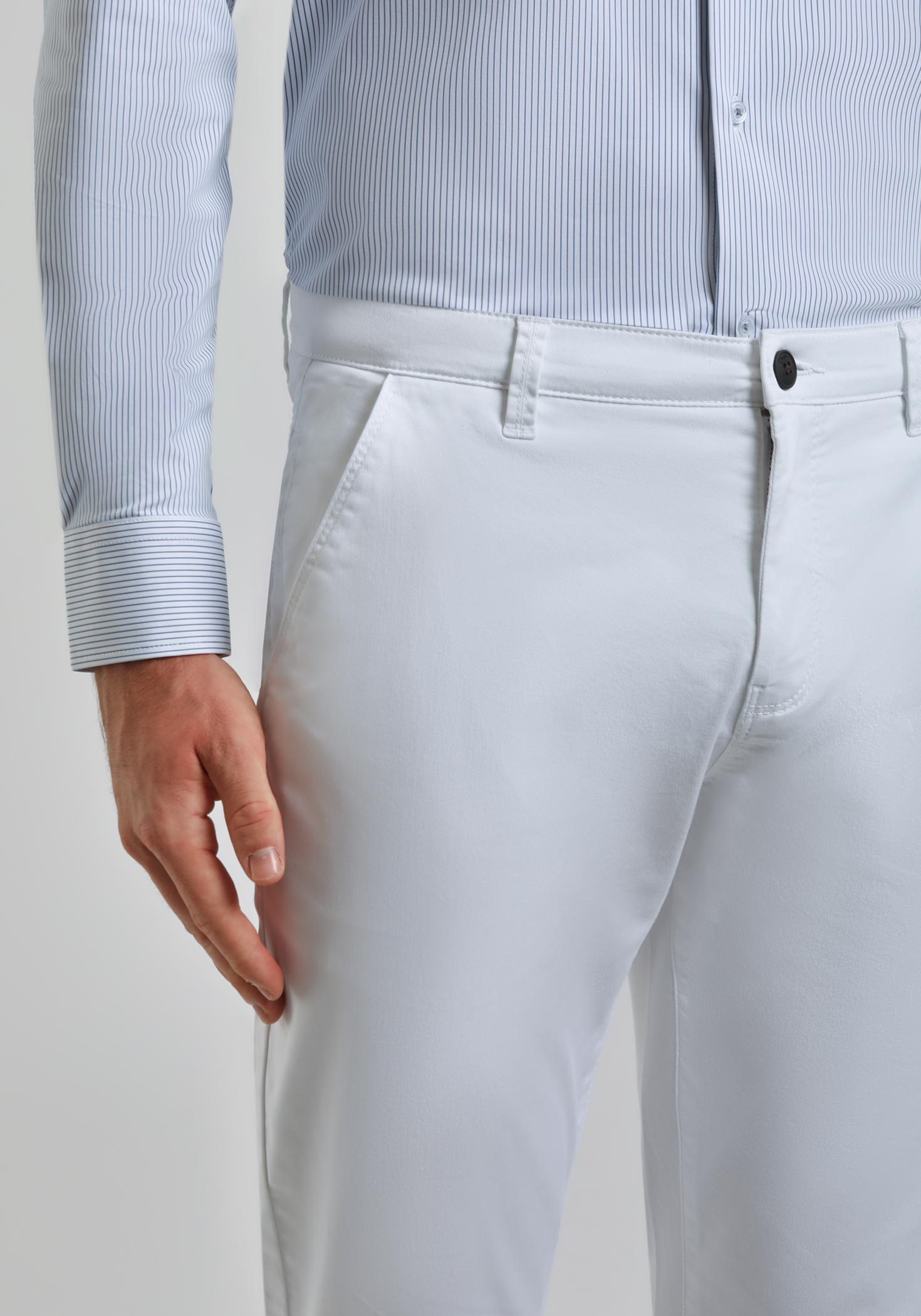 Pantaloni chino in cotone|Colore:Bianco