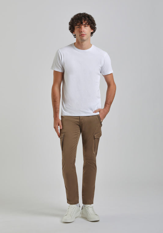 Pantaloni cargo in cotone|Colore:Fango