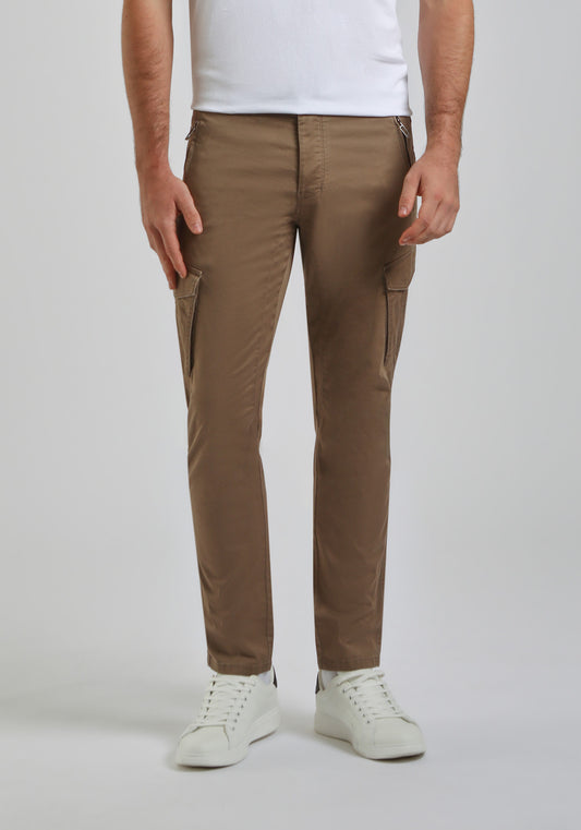 Pantaloni cargo in cotone|Colore:Fango