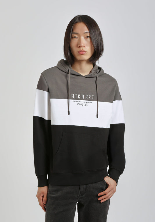 Felpa con cappuccio colorblock|Colore:Fango