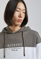 Felpa con cappuccio colorblock|Colore:Fango