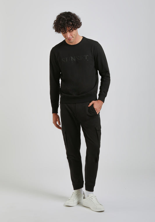 Jogger in felpa con tasconi|Colore:Nero